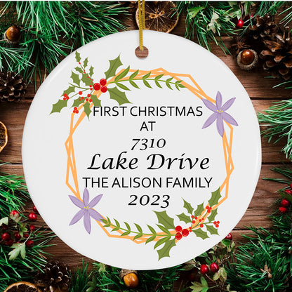 Personalized First Christmas At Lake Drive Bible Verse Jesus Ornament