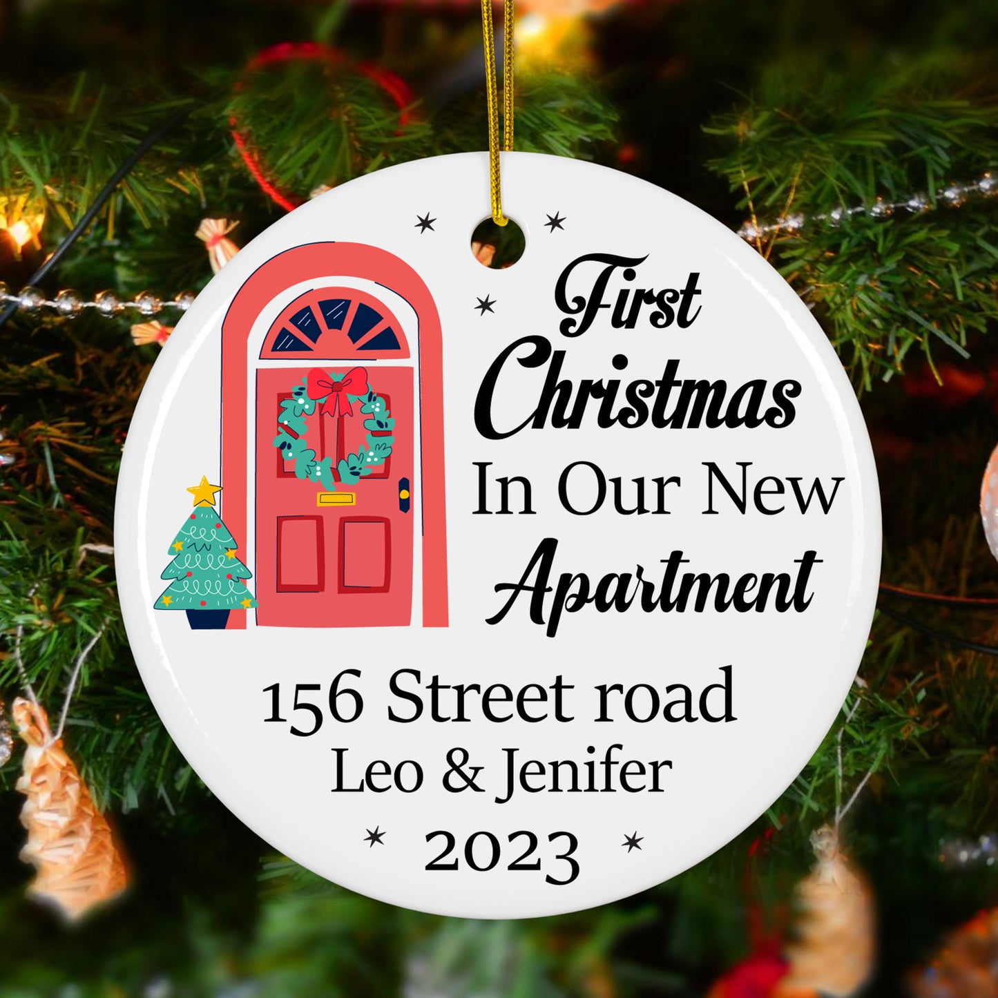 Our First Apartment Christmas Ornament Personalized