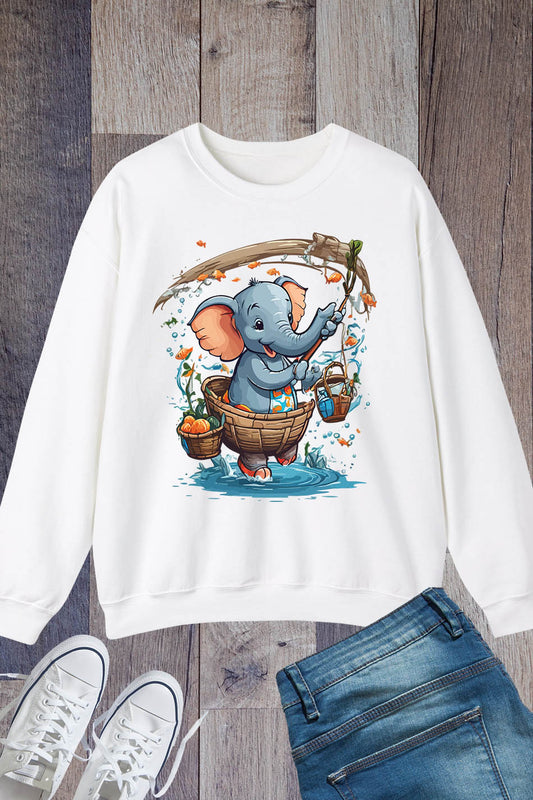Funny Fishing ElephanSweatshirt