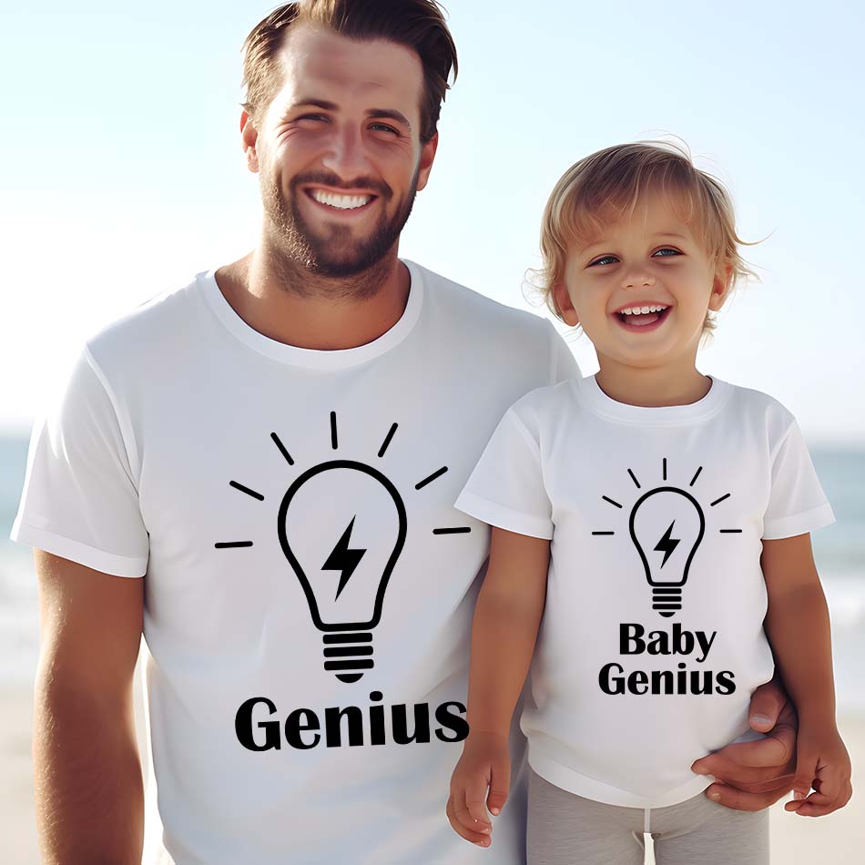 Personalised Daddy And Me Genius Shirt