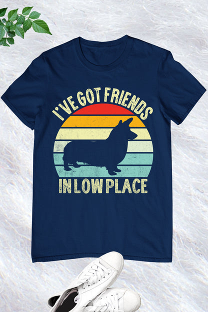 Show off your furry friend's country style with the I've Got Friends in Low Place Dog Shirt. Featuring a fun and catchy phrase, this shirt not only adds a touch of humor but also keeps your dog looking stylish and comfortable. Made with high-quality fabric, this shirt is perfect for everyday wear or special occasions.