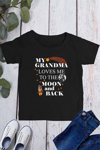 My Grandma Loves Me to The Moon And Back Kids T Shirt