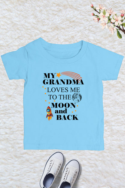 My Grandma Loves Me to The Moon And Back Kids T Shirt