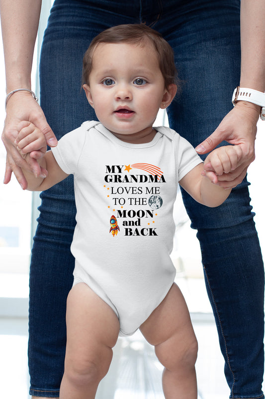 My Grandma Loves Me to The Moon And Back Baby Bodysuit