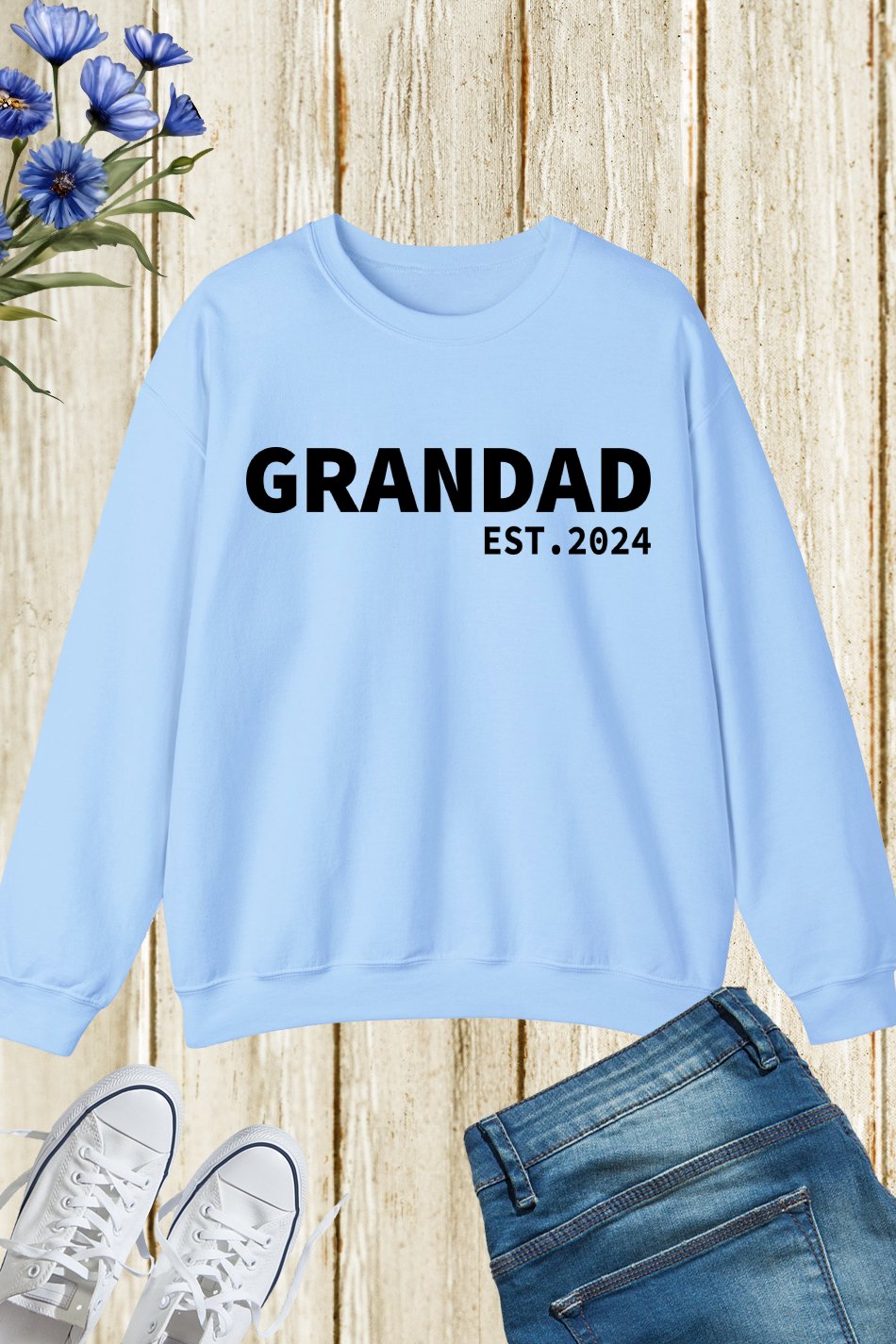 Grandpa Grandad Est 2024 Sweatshirt grandparent  Sweatshirt