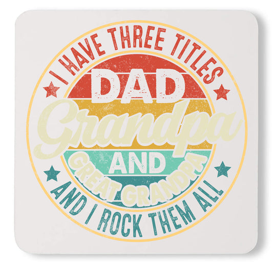 Dad Grandpa Great Grandpa Announcement Custom Fathers Day Coaster