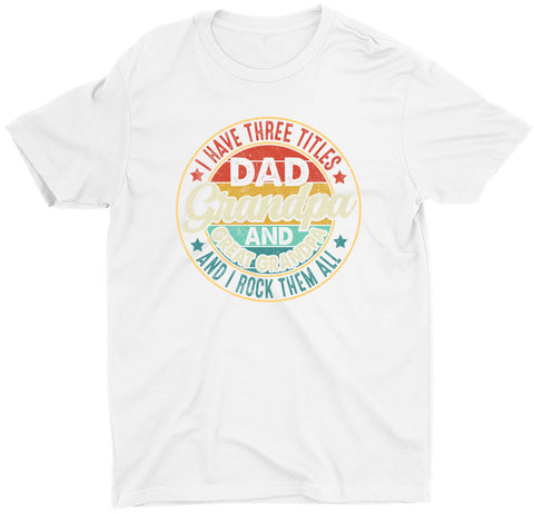 Dad Grandpa Great Grandpa Custom Short Sleeve Fathers Day T-Shirt