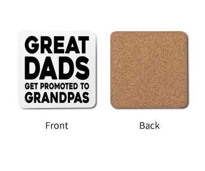 Great Dads Get Promoted To Grandpas Funny Custom Father's Day Coaster
