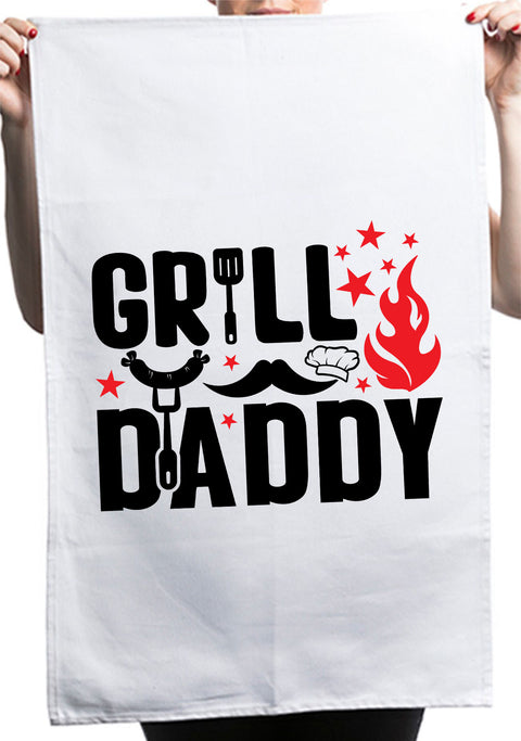 Premium Grill Daddy Husband Fathers Day Custom Kitchen Table Tea Towel