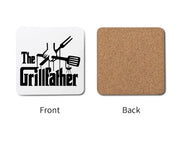 The Grillfather Cute Dad Tee Funny Custom Fathers Day Daddy Coaster