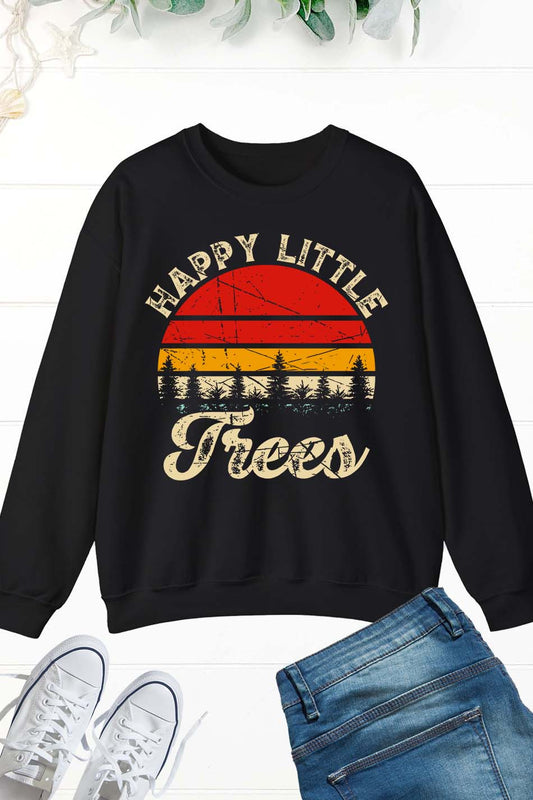 Happy little Trees Earth Day Sweatshirt Gift