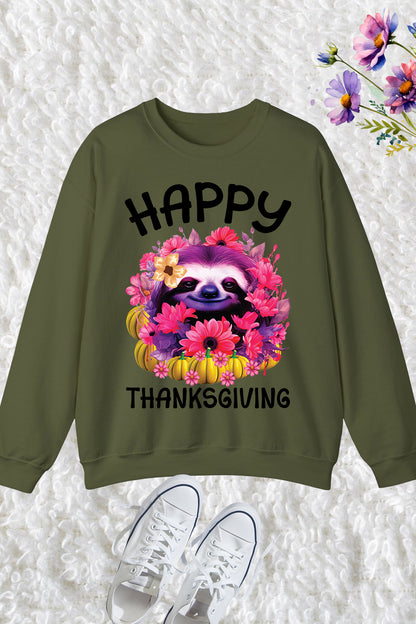 Happy Thanksgiving Sloth Sweatshirt