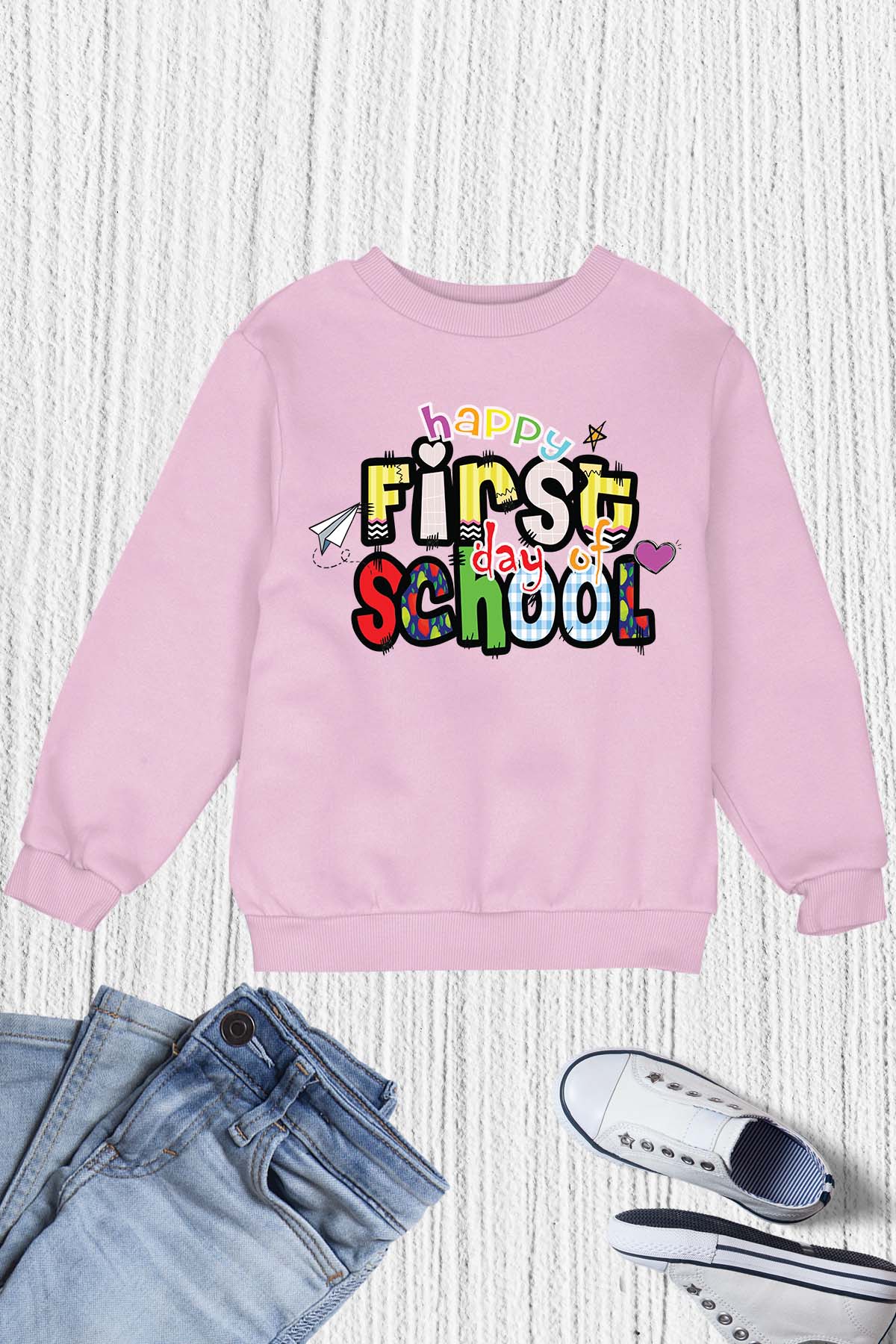 Happy 1st Day of School Trendy Kids Sweatshirt