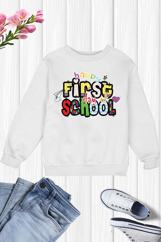 Happy 1st Day of School Trendy Kids Sweatshirt