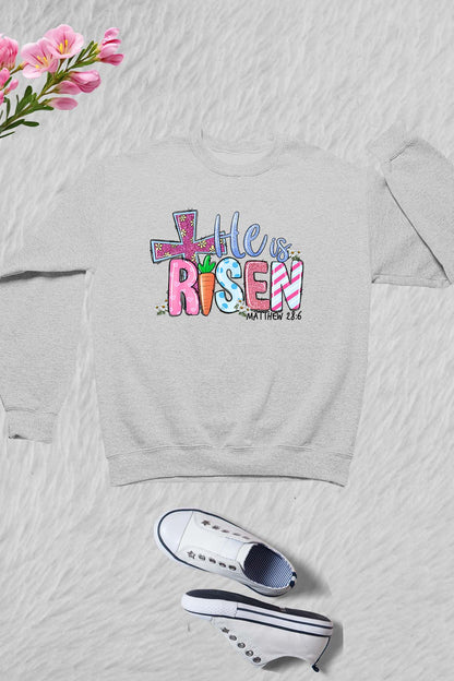 He is Risen Easter Kids Sweatshirt