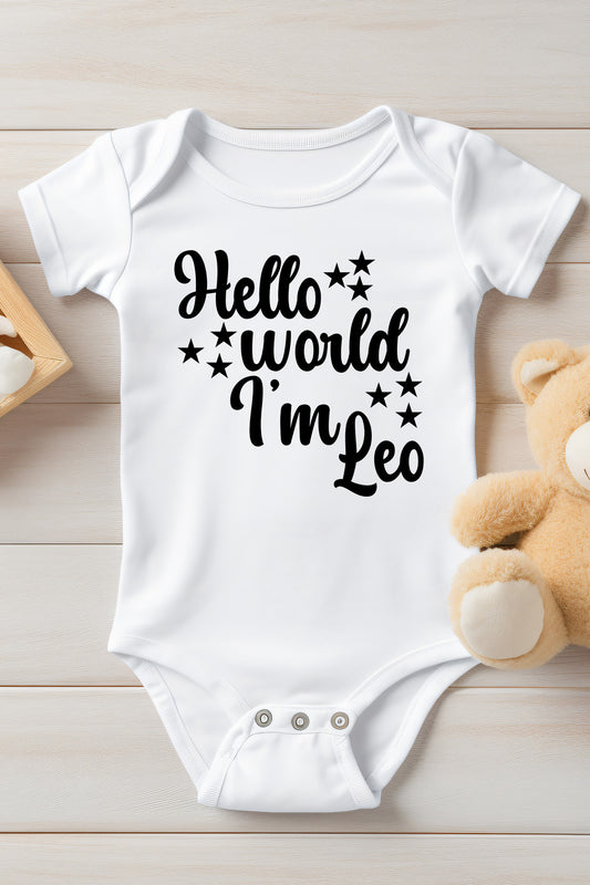 Hello World Custom Baby Name Bodysuit