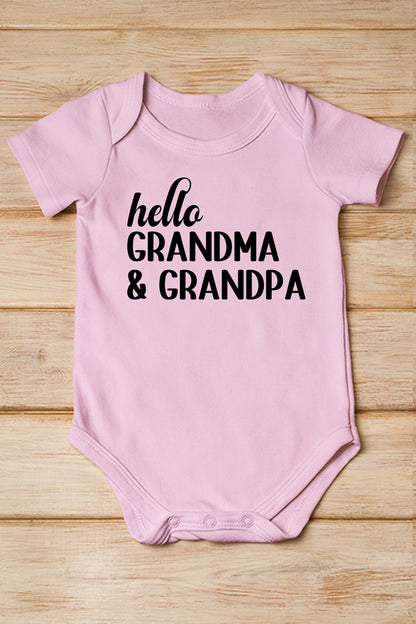 Hello Grandma & Grandpa Baby Bodysuit