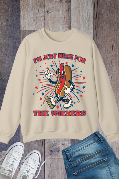 Funny 4th Of July Im Just Here For The Wieners Sweatshirt