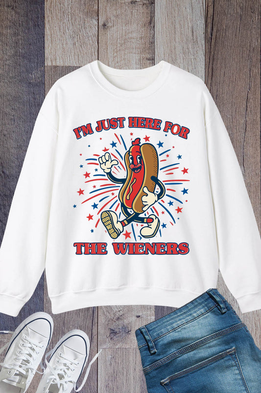 Funny 4th Of July Im Just Here For The Wieners Sweatshirt