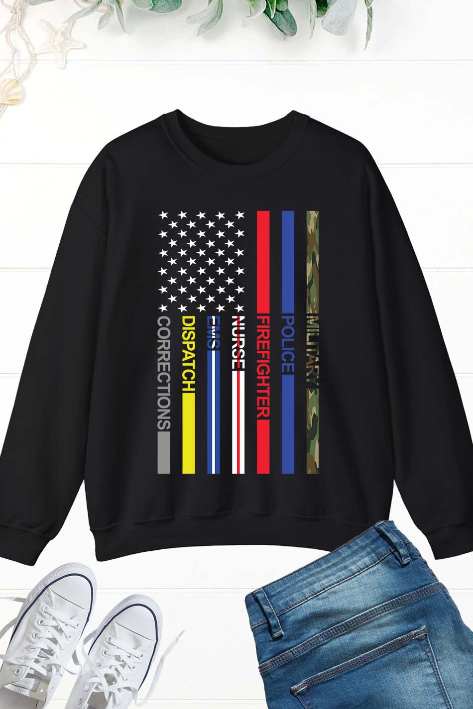 First Responder Tees US Hero Flag Sweatshirt