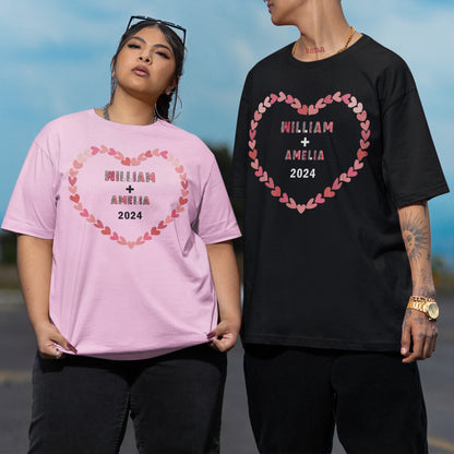 Personlized Couple's Valentine's Day Shirt With Name and Special Year