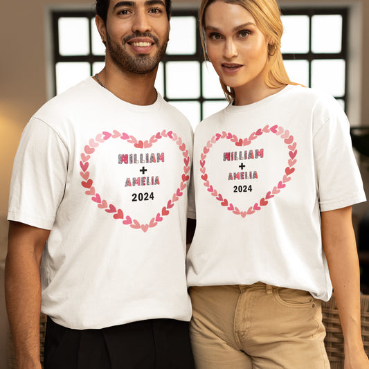 Personlized Couple's Valentine's Day Shirt With Name and Special Year