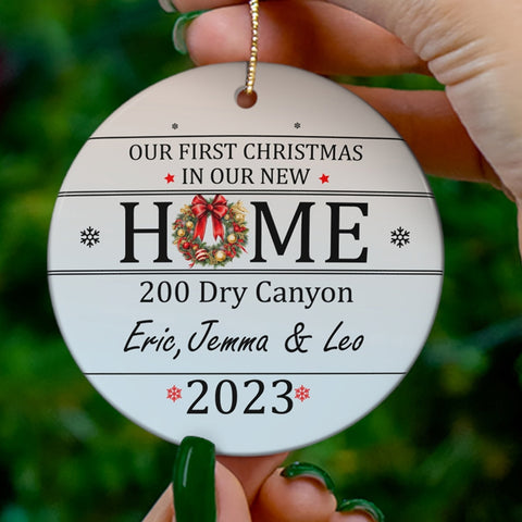Personalized First Christmas In Our New Home Bible Verse Ornaments