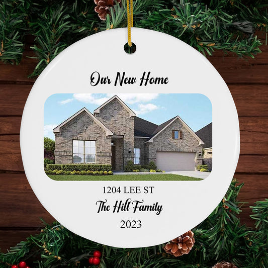 Personalized First Christmas In Our New Home Decoration Photo Ornament