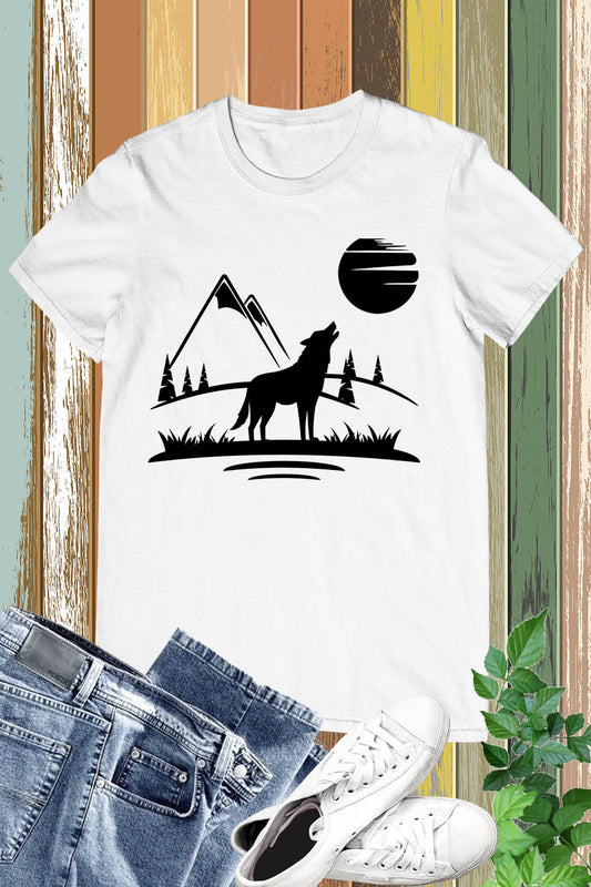 Wolf and moon shirt