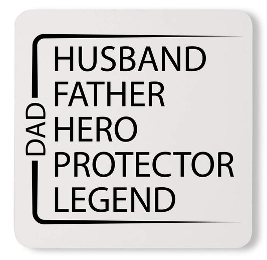 Funny Husband Father Hero Protector Legend Custom Father's Day Coaster