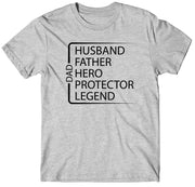 Husband Father Hero Protector Custom Short Sleeve Father's Day T-Shirt