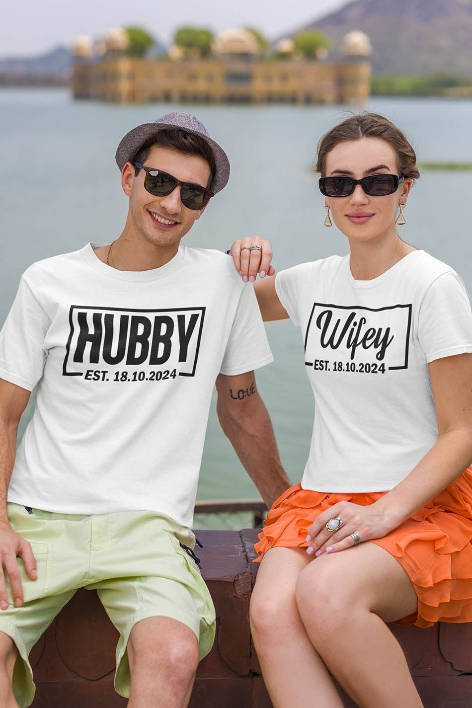 Custom hubby and Wifey Date T Shirts