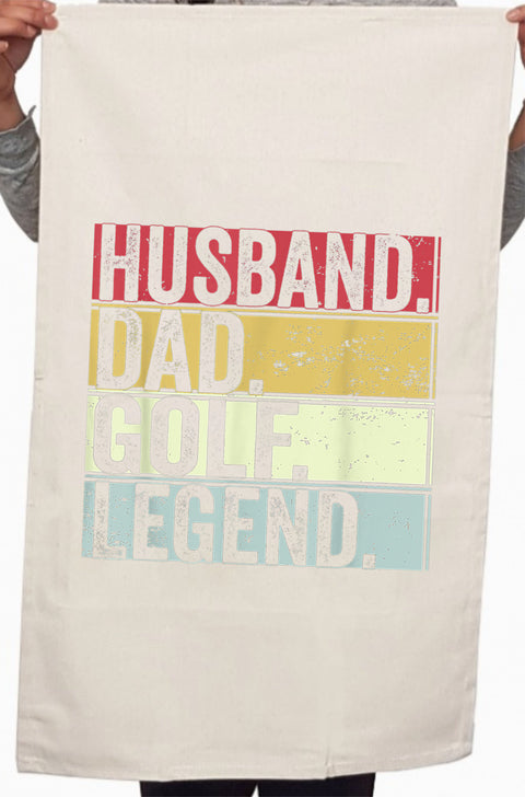Husband Dad Golf Legend Custom Father's Day Kitchen Table Tea Towel