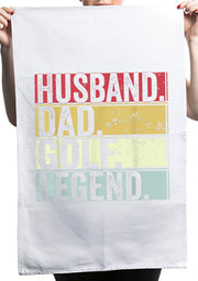 Husband Dad Golf Legend Custom Father's Day Kitchen Table Tea Towel