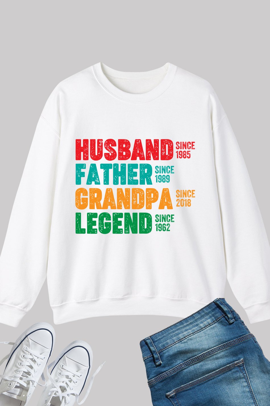 Personalized Date Husband Father Grandpa Legend Sweatshirt
