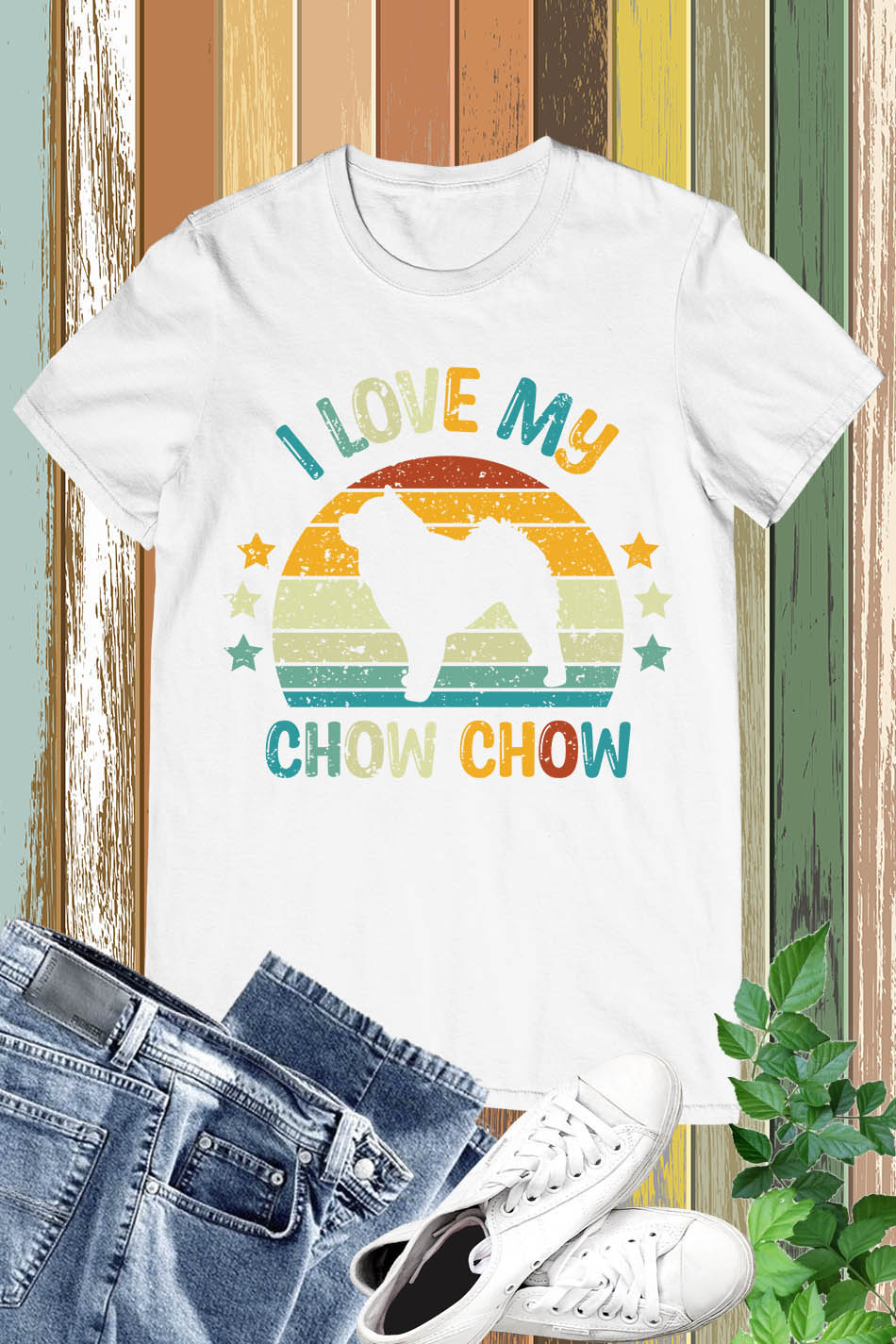 I Love My Chow Chow Vintage Retro Shirt