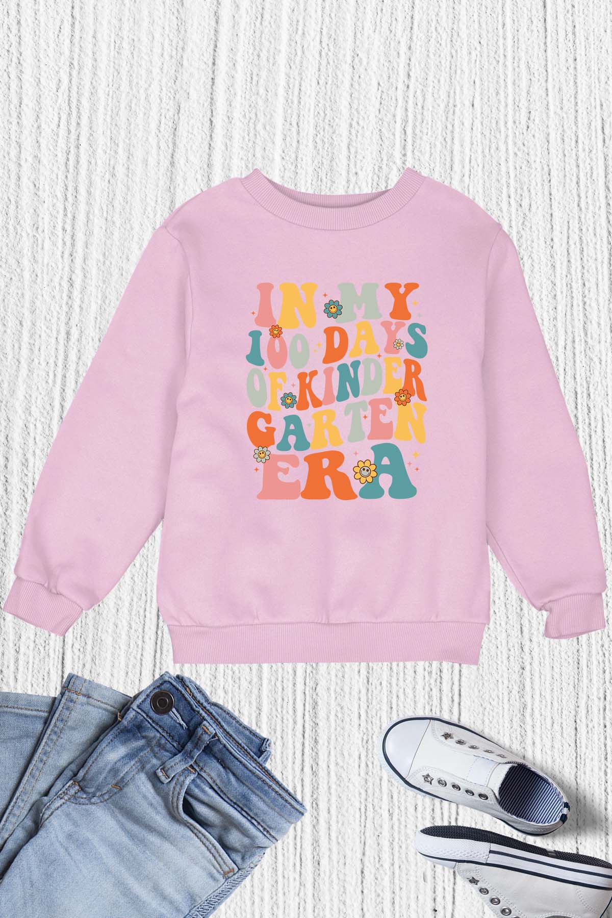 In My 100 Days of Kindergarten Era Trendy Kids Sweatshirt