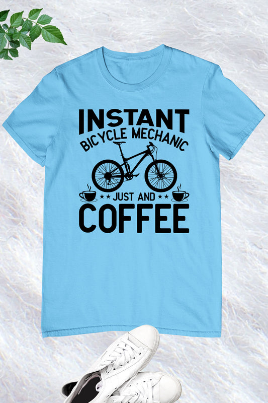 Funny Bicycle Mechanic and Coffee Lover Shirt