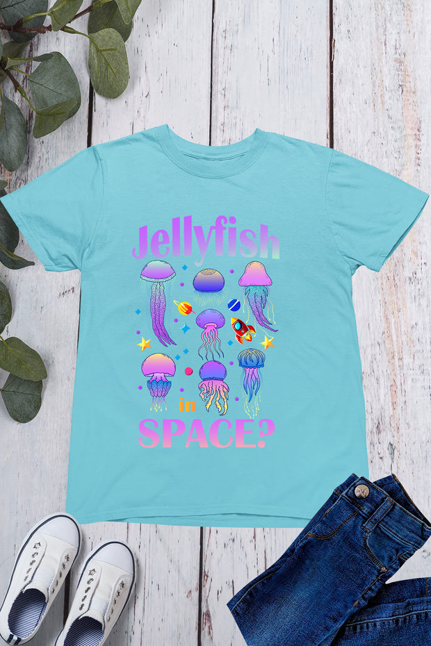 Jellyfish In Space Funny World Book Day Kids T-Shirt Toddler School Party Gift Tees