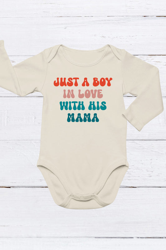 Just a Boy In Love with His Mama Baby Bodysuit