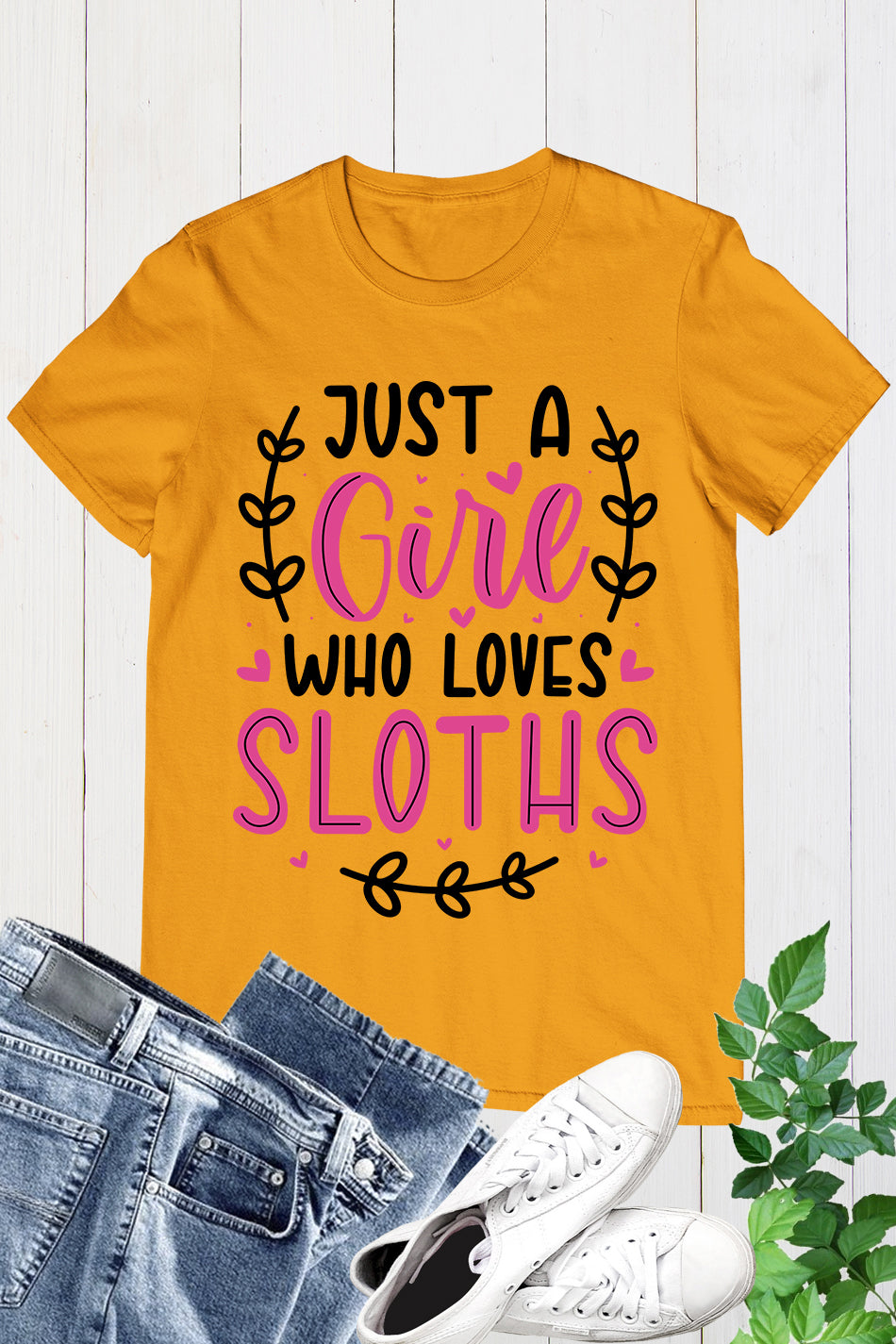 Jus a Girl Who Loves Sloth T Shirt