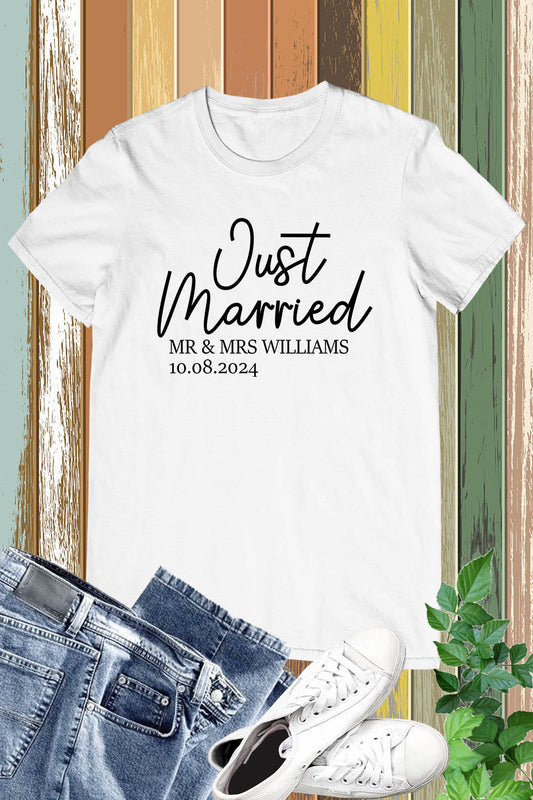 Just Married Date Custom T Shirt
