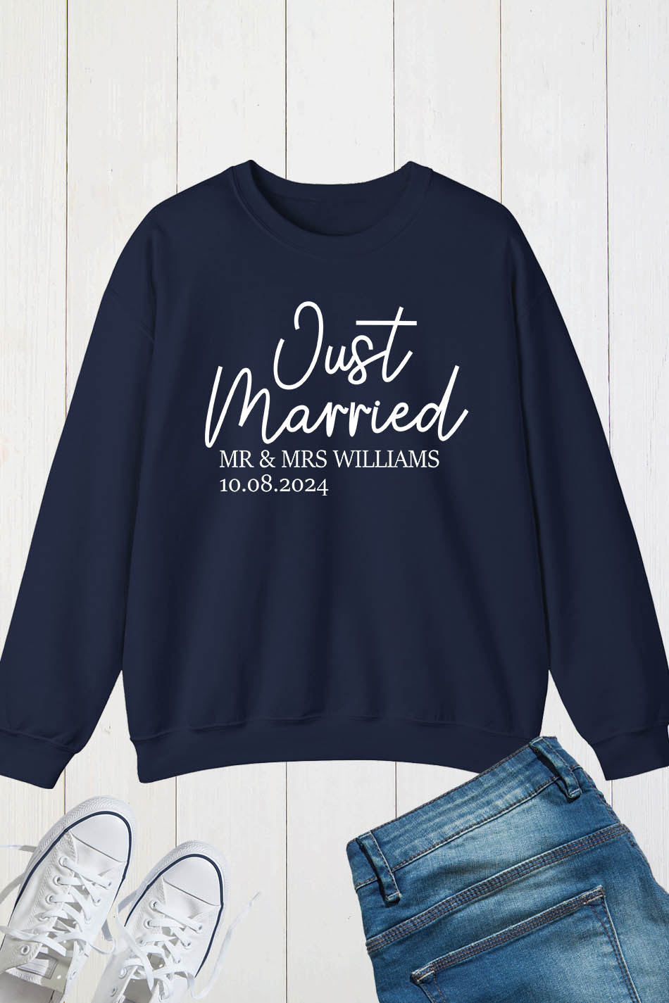Just Married Date Custom Sweatshirt