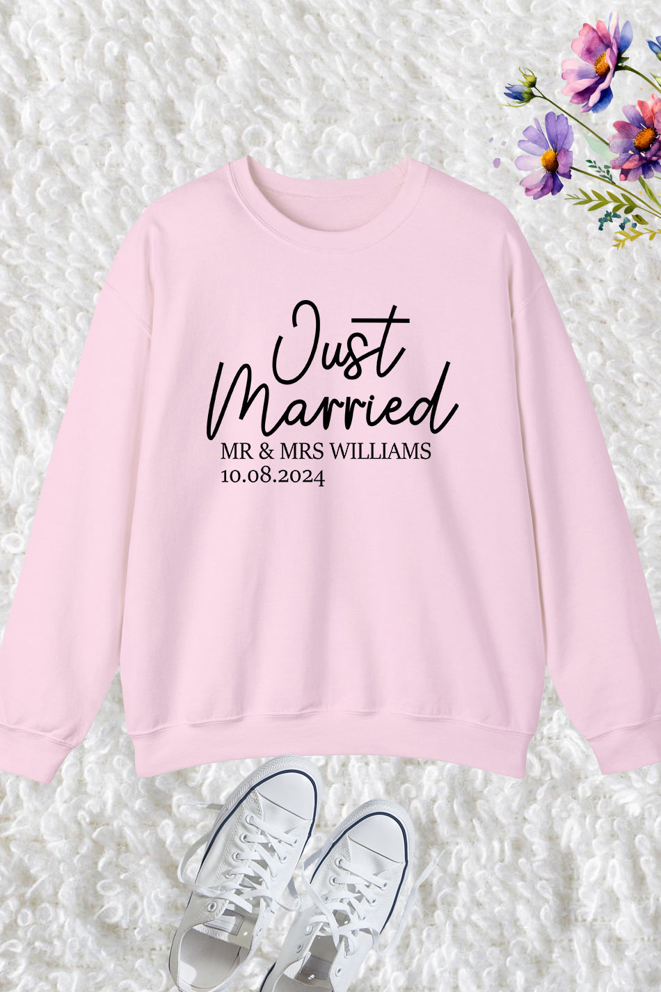Just Married Date Custom Sweatshirt
