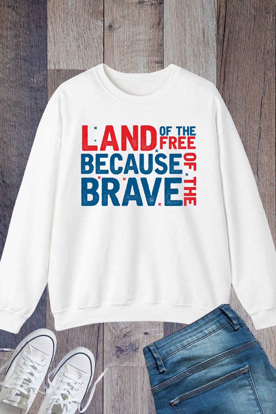Land Of The Free Because of The Brave Sweatshirts