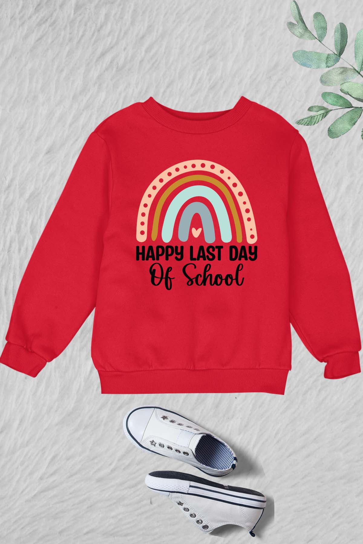 happy Last Day of School Kids Rainbow Sweatshirt