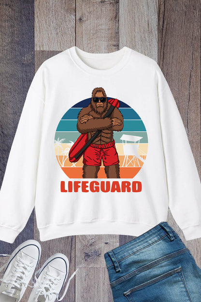 Bigfoot Lifeguard on the Beach Sweatshirt