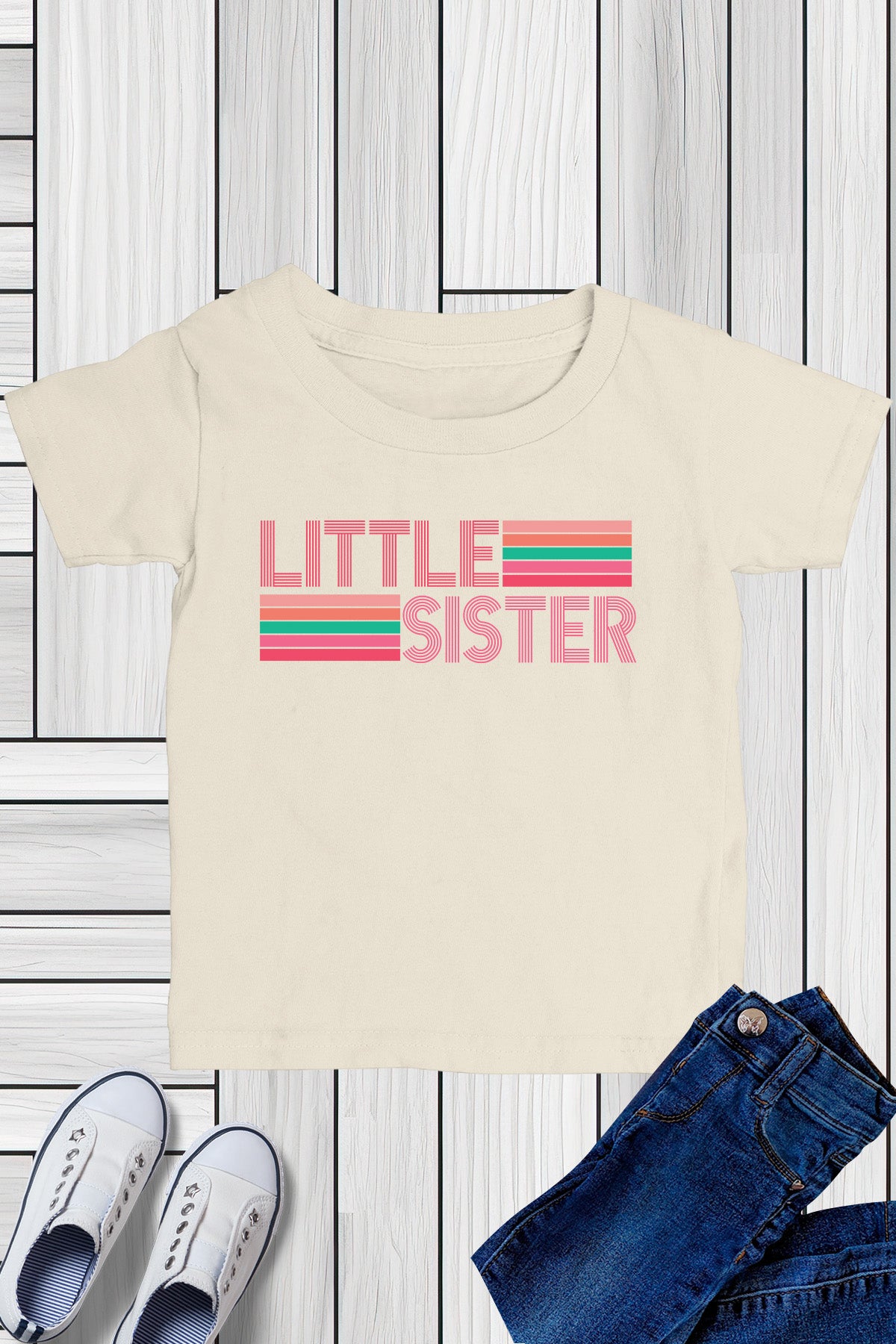Little Sister Retro Kids T Shirt