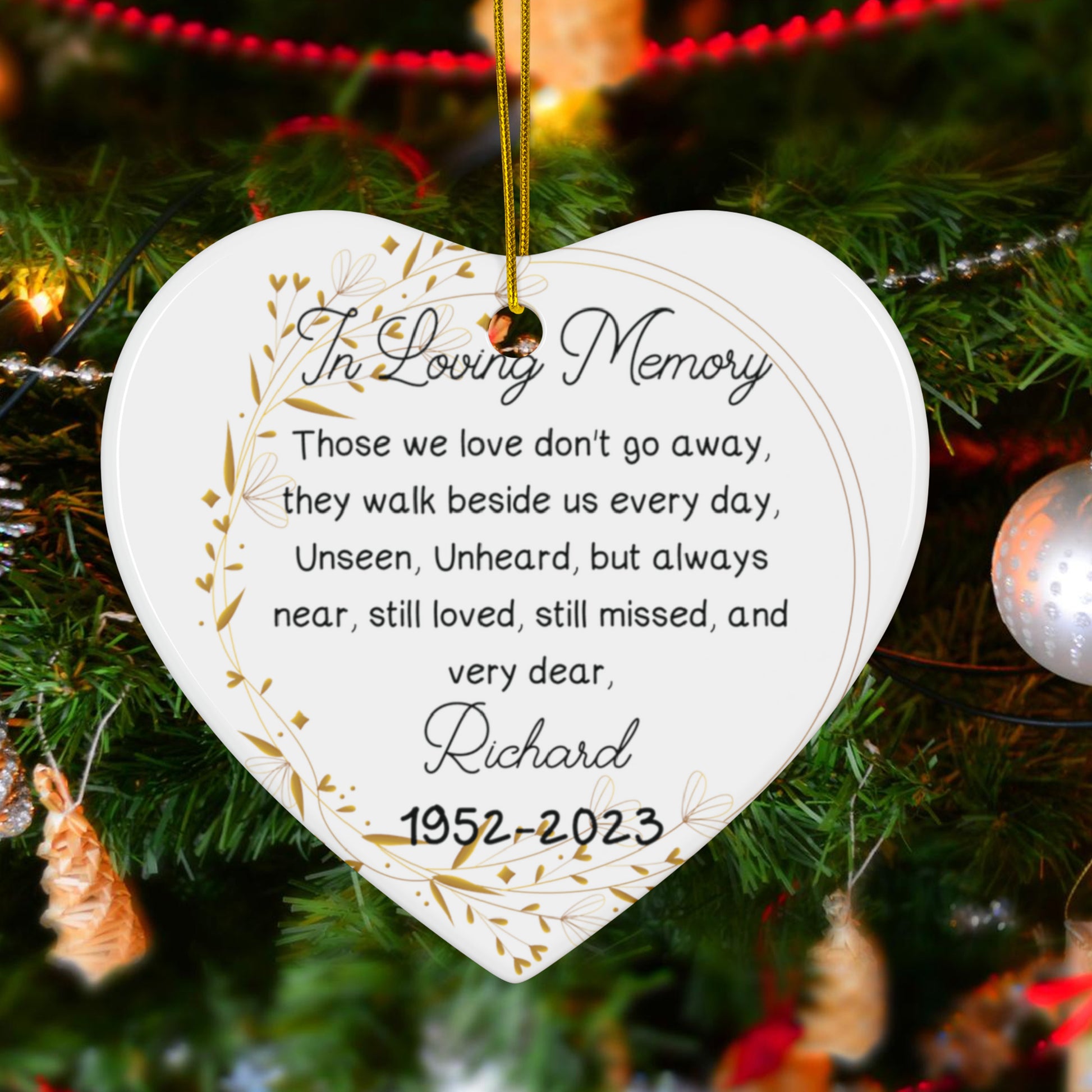 Personalized In Loving Memory Christmas Ornament