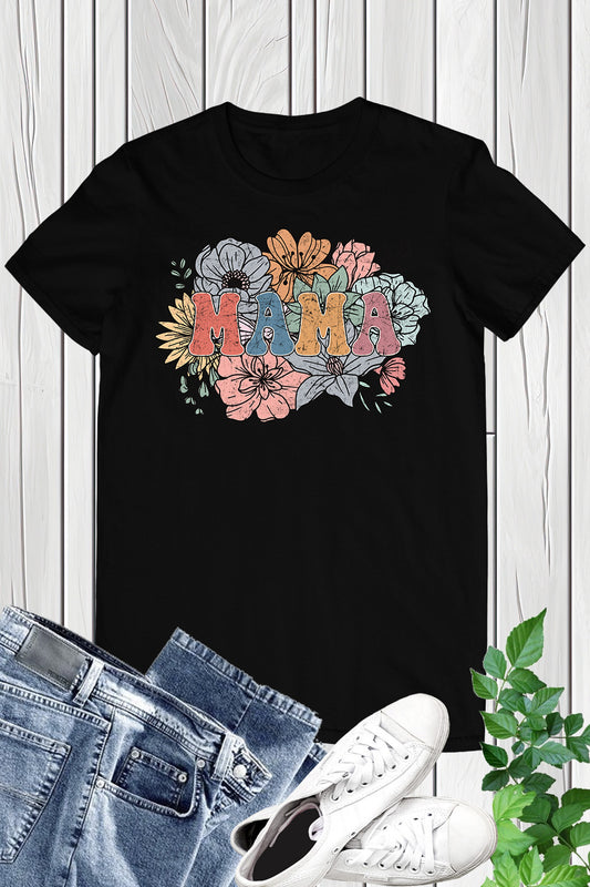 Retro Floral Mama T-shirt